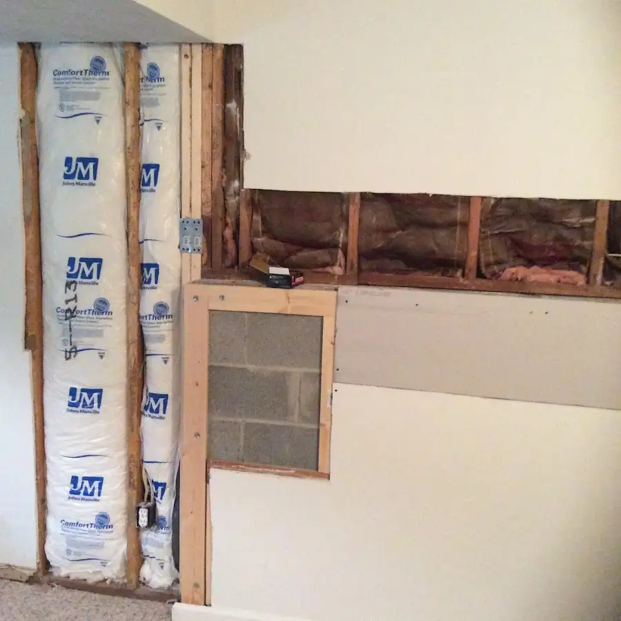 Wall insulation replacement during Basement Flood Cleanup in Calexico